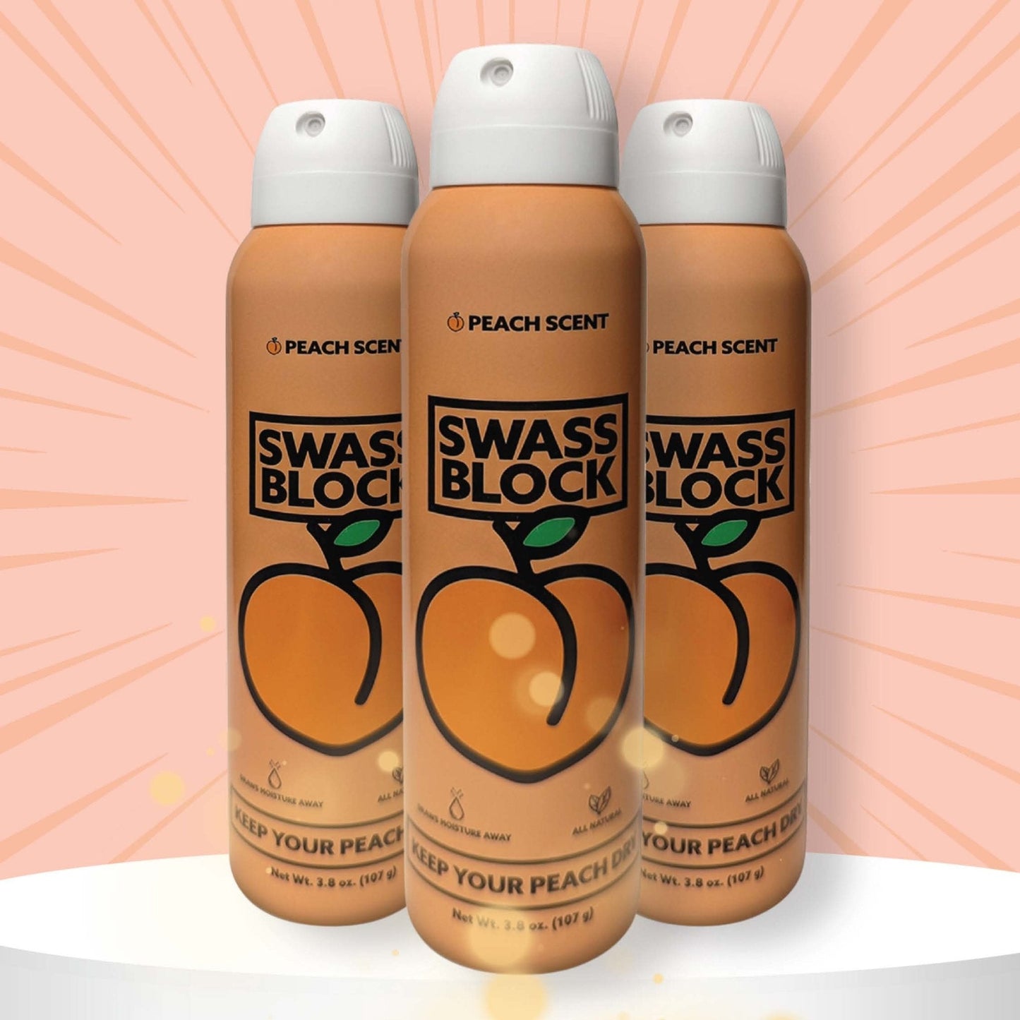 Swass Block Peach Spray: Stay Dry and Fresh with a Burst of Fruity Delight! - Swass Block